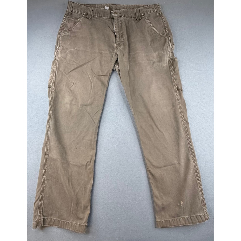 Carhartt Carpenter‎ Pants Mens 38x30 Brown Canvas Workwear Utility Dungaree